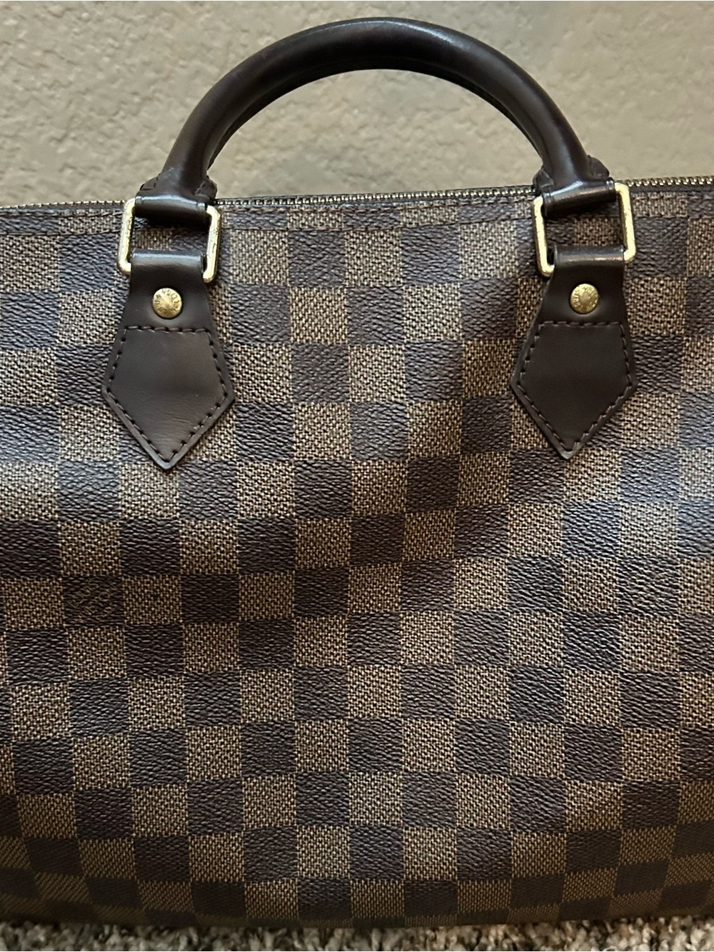Authentic Louis Vuitton Damier Ebene Speedy Tote with LV Charm - Picture 5 of 12